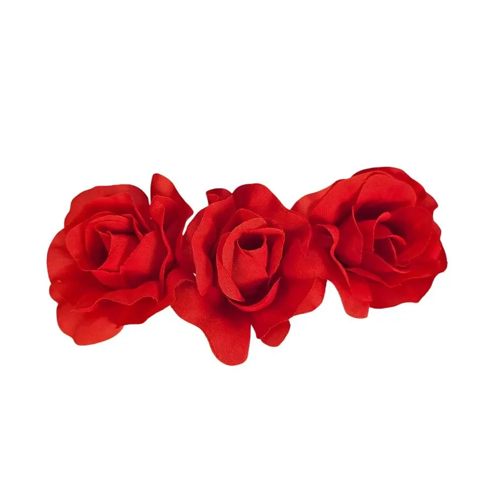 25 Red Silk Rose Heads Stemless Wedding Floral Craft DIY Wreaths 2.5in